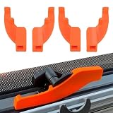 XUZOPIM 4 Stück Fenstersicherung Wohnmobil, Wohnmobil Fensterriegel Aus Uv-Beständigem Kunststoff Mit Drahtsicherung Und Manipulationsschutz(Orange)