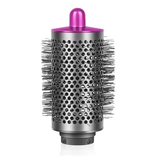 FUNTECK Large Round Volumizing Brush Compatible with Dyson Airwrap Hair Styler, Ideal for Long Hair (Fuchsia)