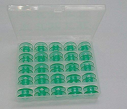 H-Tesco 25Pcsbox Green Plastic Bobbins For Viking Husqvarna Sewing Machines 413182545 #TOP1
