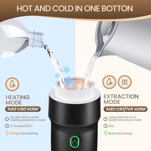 LAMA Portable Espresso Machine, 3 in 1 Electric Travel Coffee Maker, 4-5 min Self-Heating, Large Capsules, Small Capsules, Ground Coffee for Camping, RV, Office, Home, Car Black - Image 4