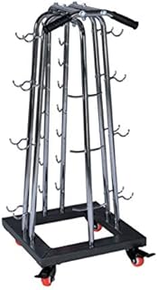 FIT4HOME Dumbbell Rack Stand - Heavy Duty Weight Storage Tree for Home Gym with 32 Shelf Holders and Roller Transportation Wheels - 200KG Load Capacity | TF-7512