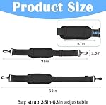 Shoulder Strap 63 Inch, Universal Adjustable Shoulder Belt Replacement Laptop Bag Shoulder Strap with Metal Hooks for Briefcase, Laptop Messenger Crossbody Bag, Luggage Duffel Camera, Black