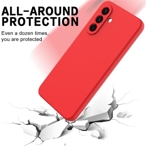 Image of Back Cover for Samsung Galaxy M56 5G / F56 5G | Full Camera Protection | Premium Liquid Silicon Case | Flexible Bumper Case for Samsung Galaxy M56 5G / F56 5G (Red)