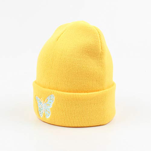 pedkit Homens mulheres gorros de malha de inverno borboleta bordado quente confortável chapéu casual