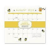 Orange Circle Studio 2022-2023 Magnetic Monthly Calendar Pad - 17-Month Planner with Magnetic Tab - for Fridge, File Cabinet, or Desktop - Buzzy Bee