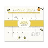 Orange Circle Studio 2022-2023 Magnetic Monthly Calendar Pad - 17-Month Planner with Magnetic Tab - for Fridge, File Cabinet, or Desktop - Buzzy Bees