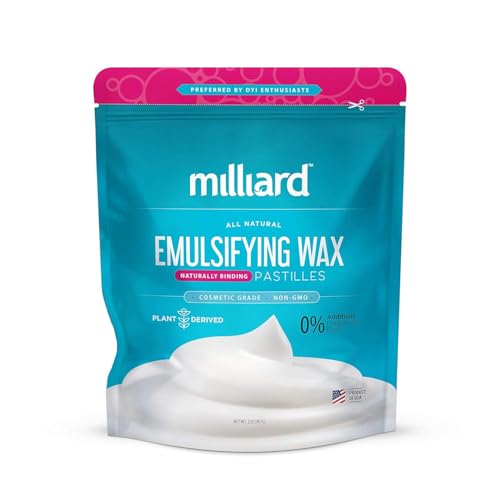 Milliard Non-GMO Emulsifying Wax NF Pastilles - 2 lbs Resealable Bag, Perfect for DIY, Creams, Lotions, and Soaps - 100% Natural Plant Derived