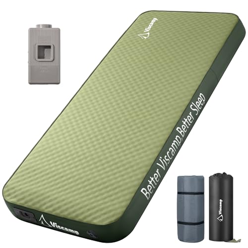 Self-Inflating Camping Sleeping Pad with Memory Foam, Green