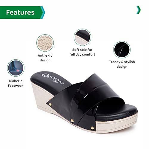 Image of ORTHO JOY Fancy doctor slippers | Soft chappal for women | Comfortable wedges sandals for women stylish