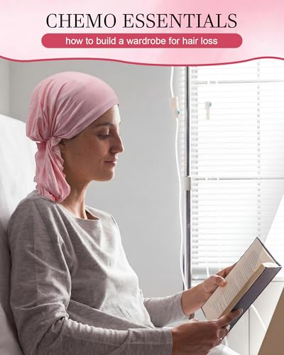 Image of Halfchet 4 Pcs Chemo Headwear for Women Pre Tied Cancer Caps Head Scarf Turbans for Women Patients Gifts