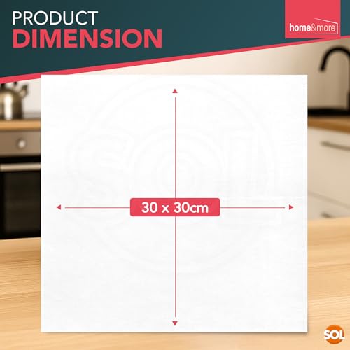 SOL 5pk Lint Free Cloth, 30cm x 30cm White Microfibre Reusable Cleaning Cloths for Oiling Wood, Polishing Glass, Wiping Screens, Soft Dusting Rags for Kitchen, Home, and General Surface Cleaning