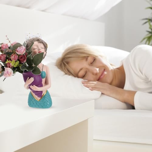 Vase à fleurs en résine synthétique bleu nœud pour table basse - 6