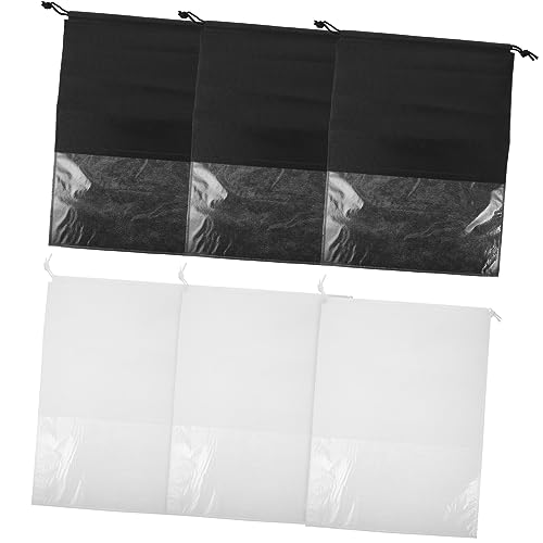 BESPORTBLE 6 Piezas Bolsa De Polvo Moviente Cordón para Llevar Organizador Malla Bolsas De Zapatos con Ventana Transparente Bolsa De Almacenamiento De Polivinilo