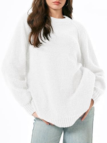 Image of Saodimallsu Womens Oversized Sweater Fuzzy Long Sleeve Casual Tunic Sweater