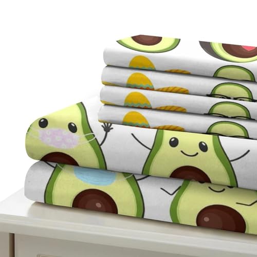 Housse de couette avocat 140x200 lit simple microfibre imprimé 3D ado