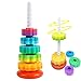 LUIBOSAI Rainbow Spinning Toy, Stacking Toys for Toddlers 1-3, Educational Montessori Toys, Developmental Baby & Toddler Toys, Autism Sensory Toys for Toddlers 1-3, Gifts for one Year Old Girl boy