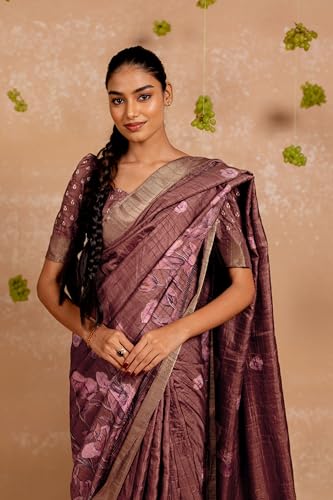 Image of MIRCHI FASHION Saree for Woman | Art Silk Floral Printed Ethnic Occasional Sari with Blouse