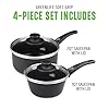 GreenLife Soft Grip 1QT and 2QT Saucepan Set, Healthy Ceramic Nonstick, Non Toxic PFAS & PFOA-Free, Dishwasher Safe, Glass Lids, Stay-Cool Handles, Easy Clean Cookware, Kitchen Essentials, Black #4