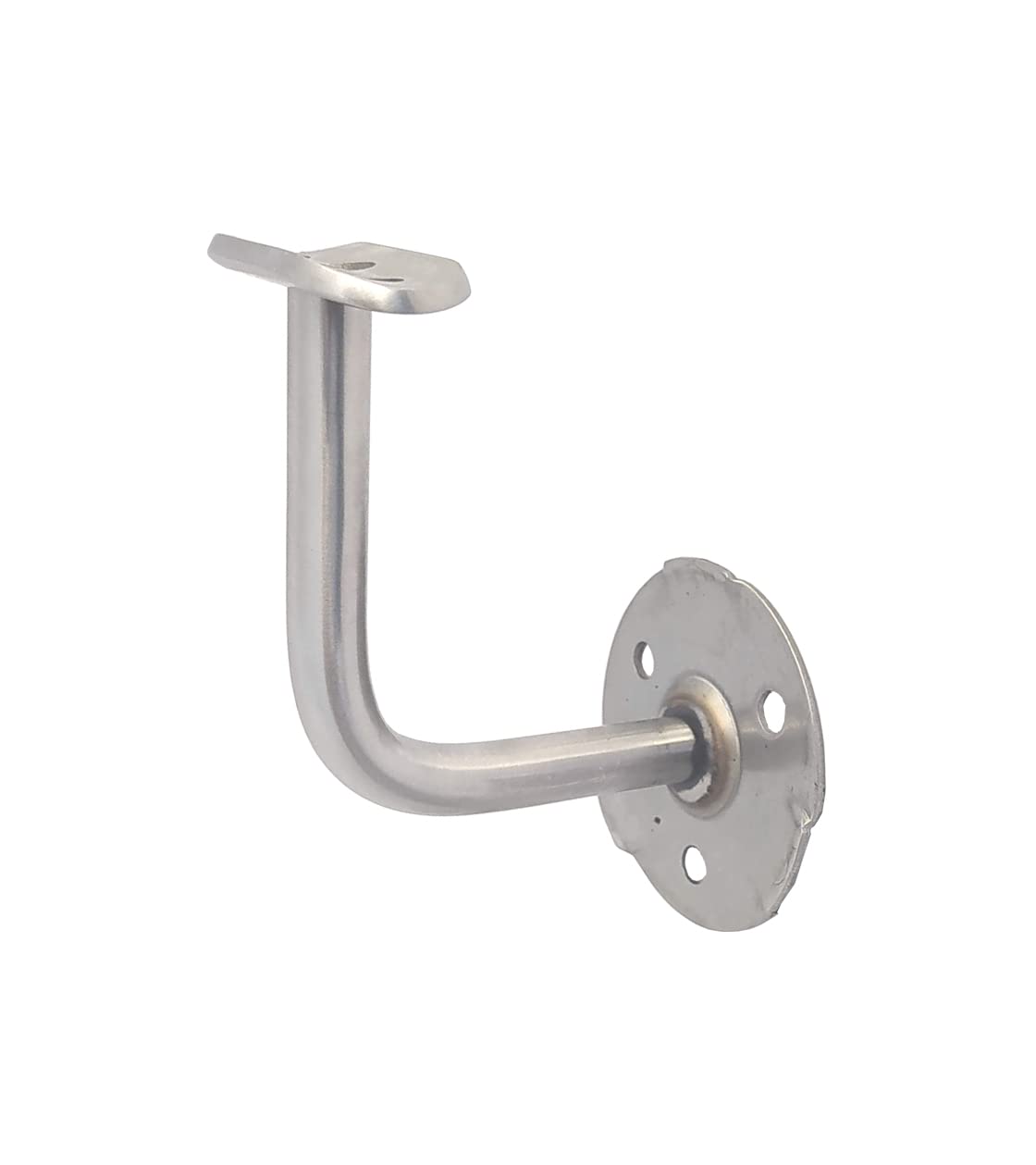 SOSTEGNO CORRIMANO INOX AISI 316 SATINATO, CON PIASTRA A TRE FORI E ROSETTA AD INCASTRO - PER TUBO Ø42,4 MM