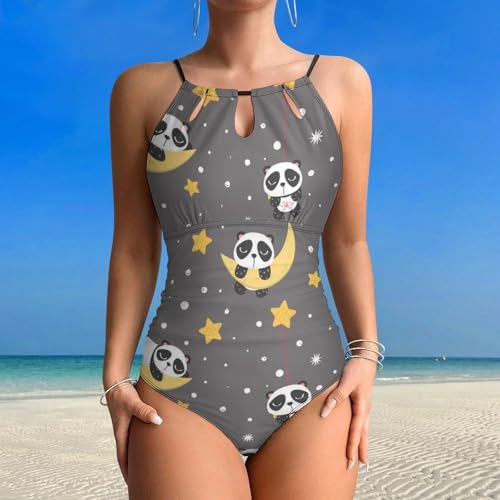 Contrôle ventre maillots de bain une pièce à motifs panda pour sculpter les formes
