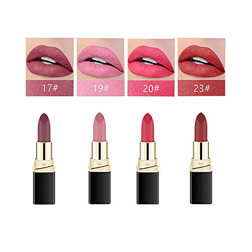 Preisvergleich Produktbild 4PCS Matte Lipsticks Set, wasserfeste Lippenstifte, Feuchtigkeitscreme Lippenstift, langlebige Lippenstifte.