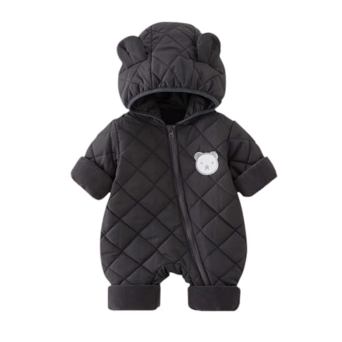 Generico Tuta Neonato Invernale Morbido Caldo Tutine da Neonato con Cappuccio Pagliaccetto Capispalla Imbottiti Bambino Casual Tuta Bambino in Cottone Piumini Maniche Lunghe Neonata per 0 Mesi-2 Anni