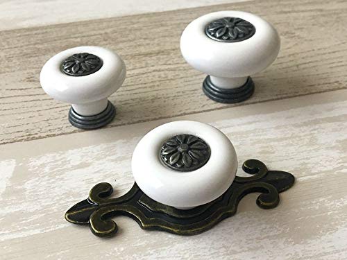 Poignée de meuble en céramique blanche JCAKES pour tiroir de commode - 4
