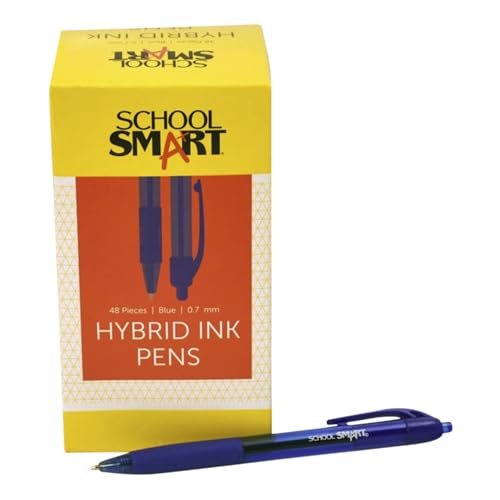 School Smart Bolígrafos Retráctiles Gel e Ink Azul x48
