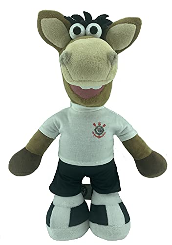 CKS Cavalinho do Corinthians Oficial Cavalinhos Fantastico 40Cm, PRETO/BRANCO