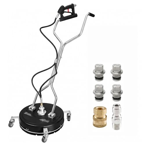 HoldOneLight 20 Plastic Pressure Washer Surface Cleaner with 4 Wheels & Dual Handle 4500 PSI Power Washer Attachment with Built-in Filter for Driveways Patios & Deck Cleaning