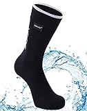 Agdkuvfhd Waterproof Hiking Socks, Men Women Breathable Neoprene Boot Crew Socks for Hunting Climbing Traveling Kayaking 1 Pair (Black, Medium)