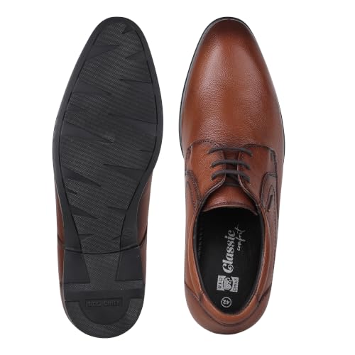 Image of Red Chief Formal Low Ankle Derby Shoes for Men RC3976LR Tan