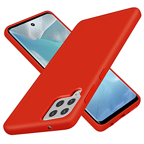 NUIMADL Liquid Silicone Case Compatible with Galaxy A42 5G, Gel Rubber Full Body Protection Shockproof Cover for Galaxy A42 6.6 inch 2020 (Red)