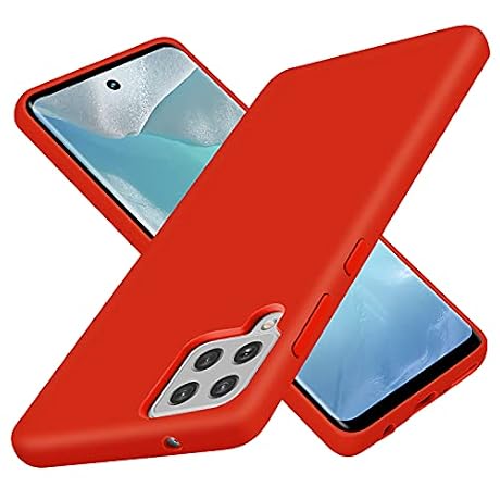 NUIMADL Liquid Silicone Case Compatible with Galaxy A42 5G, Gel Rubber Full Body Protection Shockproof Cover for Galaxy A42 6.6 inch 2020 (Red)