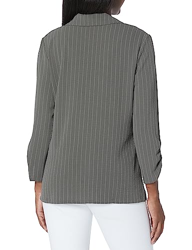 Adrianna Papell Women's Tall Size Printed Ruched 3/4 Sleeve One Button Notch Blazer3