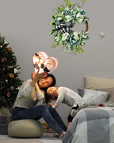 Wreathome Wreaths For Front Door Year Round, 20In Artificial Lambs Ear Wreath For Home Decor Window Wall Wedding, Green Farmhouse Front Door Wreath #TOP2