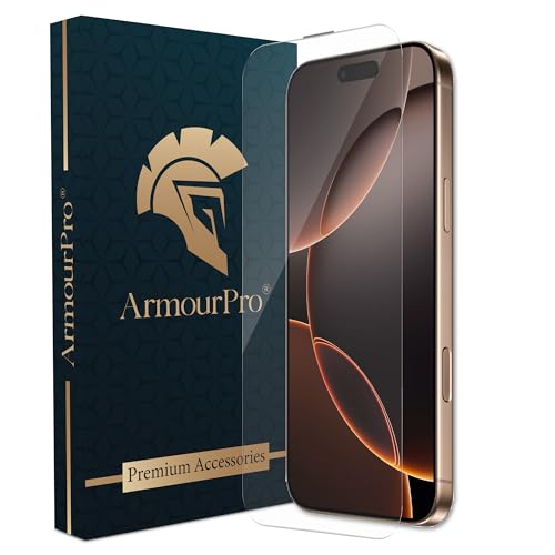 Image of ArmourPro Military-Grade Gorilla Borderless Tempered Glass for iPhone 16 Pro Max (6.9 Inches) with Installation Kit | Anti Dust Mesh Filter, Shatterproof, Full Screen Coverage