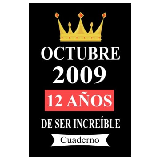 Octubre 2009 12 años De ser increíble Cuaderno: cuaderno cumpleaños, regalos de cumpleaños para niños, niñas, 12 años cumpleaños, diario cuaderno, "6x9" pulgadas, 120 paginas.
