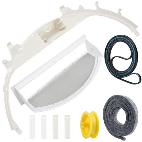Hyaminu WE49X20697 Dryer Repair & Maintenance Kit with WE18X25100 Lint Filter Compatible with Select GE Dryers Includes WE3M26 Bearing WE12X83 Idler Pulley Drive Belt Felt Seal & Glide Slides