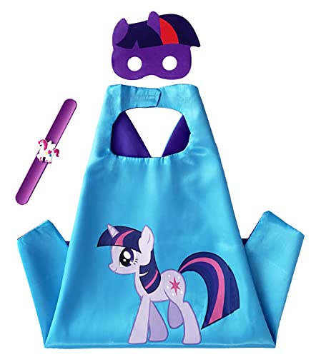 Unlimit Pony Superhero Costume Set, Cape Mask And Bracelet For Birthday Party. Halloween Costumes For Boys And Girls. (Purple) #TOP7