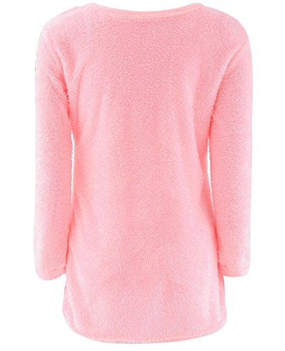 LemonGirl Women's Fashionable Long Sleeve Pullovers Loose Fluffy Fuzzy Jumper Sweater4
