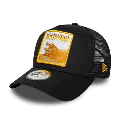 Casquette New Era Mississippi Gator 940 AF Trucker noire réglable taille unique pour adulte