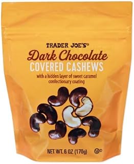 2-Pack Trader Joe’s Dark Chocolate Covered Cashews with Caramel Layer – 2-Pack of Sweet & Salty Snack Treats