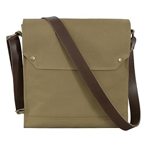 Indiana Bag Mk VII Leather Strap WWII Gas Mask Bag Satchel Khaki Canvas Reproduction Cover