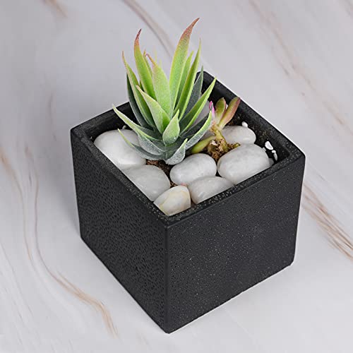 Hisredsun 2.1 lb White Decorative Stones,Natural Polished Pebbles for Plant Pots,River Rocks for Landscaping, Vase Fillers,Succulents,Aquarium and Garden Decoration - Image 3