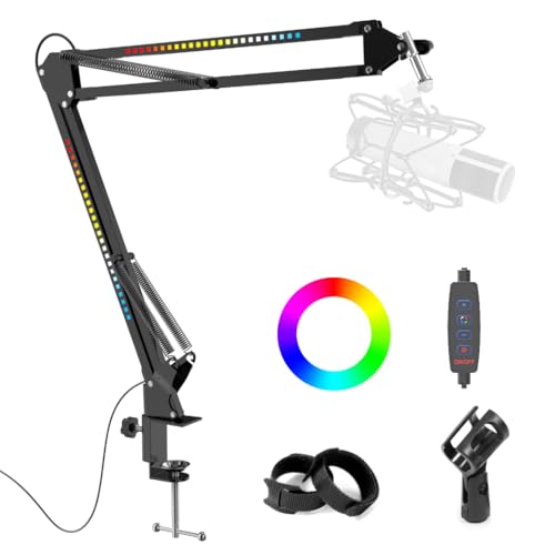 SIMPLURFI RGBu[A[ ߉\ȃ}CNX^h fXN}EgNvƃ}CNNbvt HyperX Quadcast Blue Yeti Rode Shure SM78ɑΉ Xg[~O/Q[/Youtube^p (ubN
