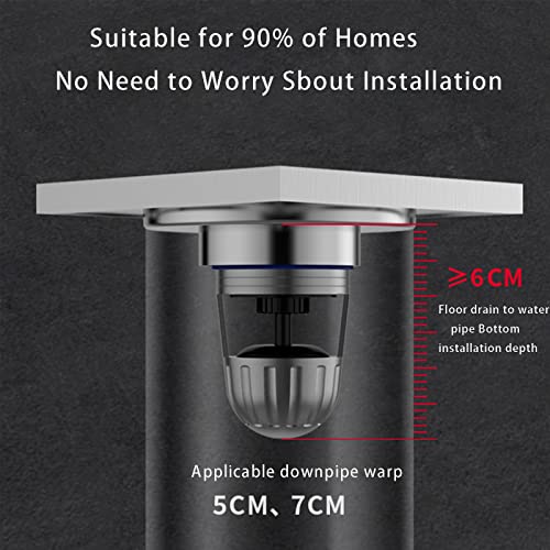 Drain de douche de 4 pouces en laiton finition chrome brossé style luxe maglev