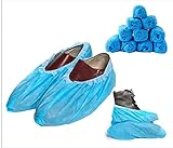 Blue Shoe Guys 100 Disposable Waterproof Shoe and Boot Covers | Durable Extra Non-Slip, Premium Medical Grade and Recyclable | One Size Fits Most | (Love it or it's 100% free guaranteed)