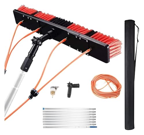 DJXLMN Professional Window Cleaning Kit with Telescopic Pole and Brushes for High-Reach Glass Surfaces