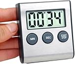 Kyzistn Kitchen Timer, Digital Kitchen Timer Magnetic Countdown Kitchen Timer with Loud Alarm Stainless Steel Timer for Kitchen Cooking, Baking,Sports Games
